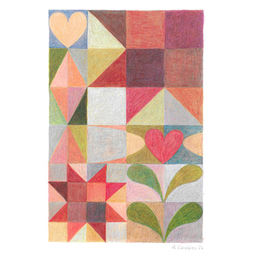 Quilted Love - 5x7" Art Print